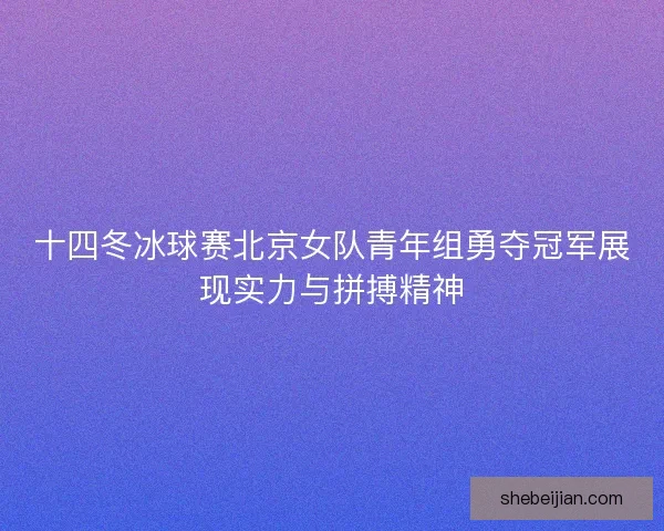 十四冬冰球赛北京女队青年组勇夺冠军展现实力与拼搏精神